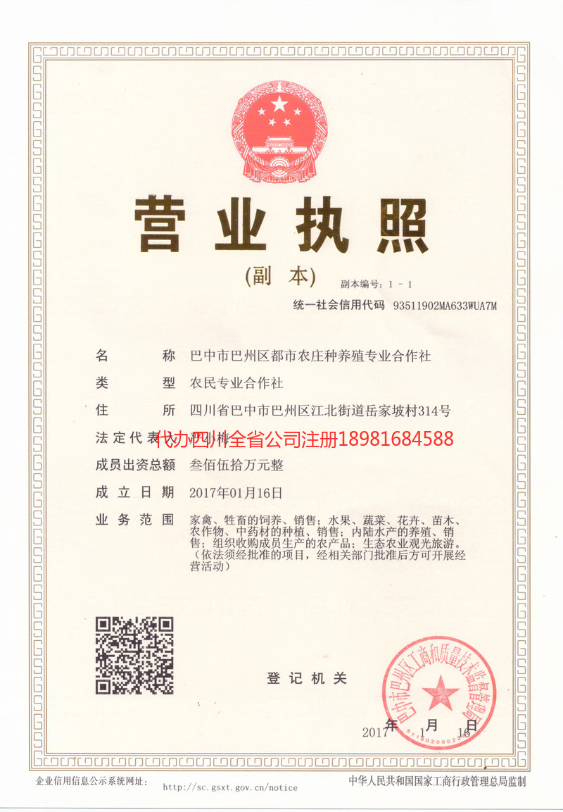 阆中阆中都市农庄种养殖专业合作社